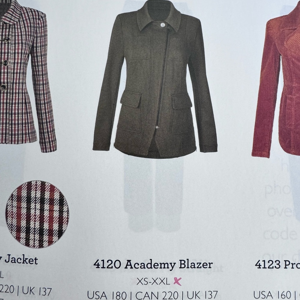 CAbi Academy Blazer Olive Green Zip Front Utility Jacket Women's Size M Military